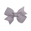 Handmade grey grosgrain ribbon bow hair clip with double layer swallowtail design for girls - Gray (23)