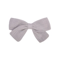 3.6 inch solid color linen cotton butterfly bow hair clip for girls on white background - Lavender (22)