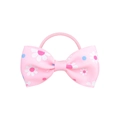 Élastique cheveux à nœud rose en ruban gros-grain avec motifs marguerites et pois - Style Marguerite à Pois Rose (13) / Ensemble de 20 Pièces
