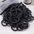 Bulk set of high-elasticity black nylon hair ties in a frosted zipper pouch - 20 Pieces Set / Black (47)