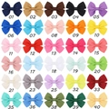 Detailed catalog of 30 colorful grosgrain ribbon hair bows for girls with SKU numbers - 30 Color Mixed Set