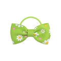 Élastique cheveux nœud vert avec motifs marguerites blanches et pois roses - Style Marguerite Vert (14) / Ensemble de 20 Pièces