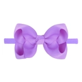 Fascia elastica in nylon viola con un grande fiocco in grosgrain per bambine neonate - Viola (5)