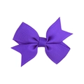 Deep purple grosgrain ribbon bow hair clip for children with classic swallowtail design - Dark Purple (26)