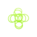 Elastic neon green hair bands in a floral arrangement on a clean white background - Fluorescent Green