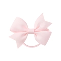 Pink ribbon bow hair tie for kids made of high-elasticity ribbed fabric material - Pale Pink (115)