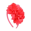 Détails des pétales de fleurs en tissu rose superposés sur un serre-tête pour enfant - Rose (8)
