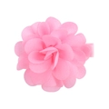 Pink chiffon flower hair clip with multi-layered petals and ribbon-covered duckbill clip - Pink Flower Style (13)