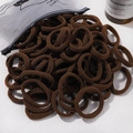 Deep coffee brown high-elastic nylon hair ties in a frosted zipper storage bag - 20 Pieces Set / Dark Coffee (49)