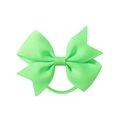 Neon green grosgrain ribbon bow hair tie with elastic band for girls and kids - Neon Green (556)