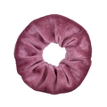 Dusty rose gold velvet scrunchie with soft plush texture and elastic ruffled design - Dusty Purple (29)