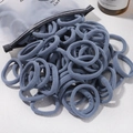 Bulk pack of blue seamless nylon hair ties for kids with frosted zip storage bag - 20 Pieces Set / Blue (22)