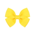 Detailed view of yellow grosgrain ribbon bow hair clip with textured ribbed fabric - Lemon Yellow (10)