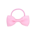 Detail view of the pink ribbed ribbon bow hair tie with high-elasticity rubber band - Pink (11)