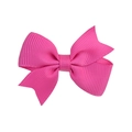 Detailed close-up of the pink grosgrain ribbon swallowtail hair bow with textured finish - Watermelon Red (29)