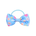 Nœud papillon bleu clair en ruban gros-grain à motifs de marguerites pour cheveux - Style Floral Mélangé Bleu Clair (19) / Ensemble de 20 Pièces