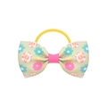 Élastique pour cheveux enfants avec grand nœud vert clair à fleurs et ruban jaune - Style Floral Vert Clair (20) / Ensemble de 20 Pièces