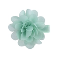 Light green chiffon flower hair clip with mint green fabric petals and ribbon-wrapped base - Light Green (16)
