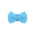 Light blue grosgrain ribbon bow hair clip with textured fabric for kids or pets - Baby Blue (7)