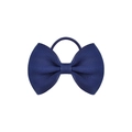 Navy blue grosgrain ribbon bow hair tie for girls with elastic rubber band - Navy Blue (1)