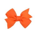 Macro detail of high-quality bright orange grosgrain fabric on the classic bow hair clip - Bright Orange (31)