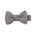 Lazo para el pelo de cinta grosgrain gris claro hecho a mano con pinza de tela forrada - Gris Claro (23)