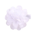 White chiffon flower hair clip for girls with elegant layered fabric petals and ribbon wrap - White (18)