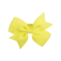 Detail view of a bright yellow double-layered grosgrain ribbon bow hair accessory - Bright Yellow (32)