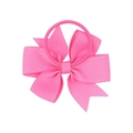 Élastique à cheveux avec nœud en ruban gros-grain rose vif pour filles et enfants - Rose foncé