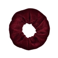 Velvet hair scrunchie in deep wine red color with premium corduroy ribbed texture - Wine Red (33)