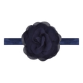 Handmade navy blue chiffon flower headband with high elastic band for baby girls - Navy Blue (1)