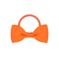 Orange solid color grosgrain ribbon bow hair tie with high elastic rubber band - Orange Red (9)