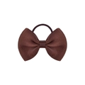 Coffee brown grosgrain ribbon bow hair tie with high-elasticity band for kids - Dark Coffee (3)