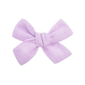 Handmade linen cotton bow hair clip for girls in soft lavender purple finish - Light Purple (10)