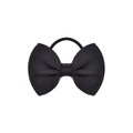 Classic black grosgrain ribbon bow hair tie with elastic band for toddlers and girls - Black