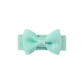 Mini mint green grosgrain ribbon bow hair clip for children with fabric wrapped metal base - Mint Green (34)