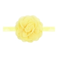 Detailansicht der gelben Chiffonblume auf weichem, elastischem Baby-Stirnband - Gelb