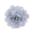 Cute light blue chiffon flower hair clip with white ribbed ribbon wrap for girls - Grayish Blue (22)