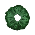 Dark green velvet scrunchie hair tie with soft texture and elastic design for women - Dark Green (35)