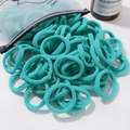 Elastic nylon hair ties in mint green color packed in a frosted zipper bag - 20 Pieces Set / Mint Green (35)