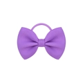 Bright purple grosgrain ribbon bow hair tie with a durable elastic band for girls - Purple (5)