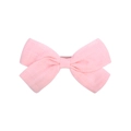 Close-up of pink linen fabric hair bow clip with natural fiber texture and vintage style - Pink (11)