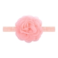 Baby-Stirnband mit rosa Chiffonblume und hochelastischem Band für Kleinkinder - Rosa
