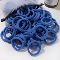 Elastic blue nylon hair bands for kids in a semi-transparent frosted zipper bag - 20 Pieces Set / Klein Blue (36)