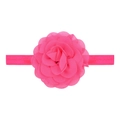 Soft nylon infant headband featuring a bright pink layered chiffon flower decoration - Rose Pink (14)