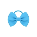 Sky blue grosgrain ribbon bow hair tie with high elastic band for girls' ponytail - Blue (7)
