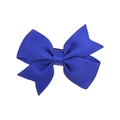 Classic dark blue grosgrain ribbon bow hair clip with textured double loop for girls - Deep Blue (37)