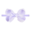 Elastic baby headband with lilac purple grosgrain ribbon bow for toddlers - Lilac (25)