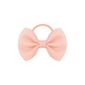 Peach pink grosgrain ribbon bow hair tie with elastic band for girls and kids - Pink Orange (8)