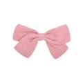 3.6 inch dusty rose cotton linen bow hair clip for girls in minimalist solid pink color - Dusty Rose (15)
